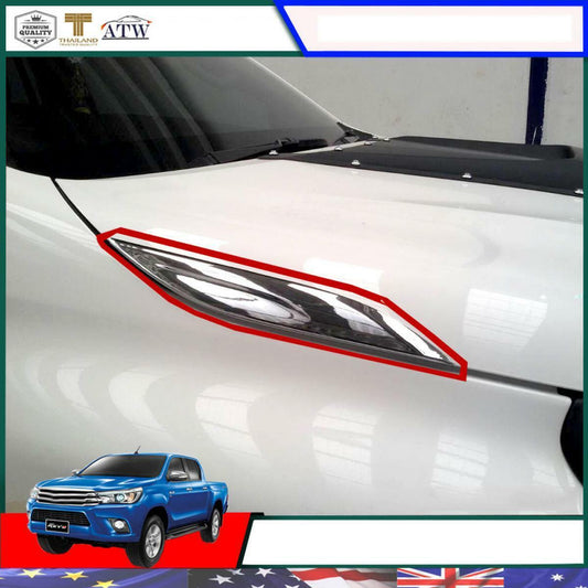 Side Vent Hood Cover Chrome Fit Toyota Hilux Sr M70 M80 2015 16 17 18