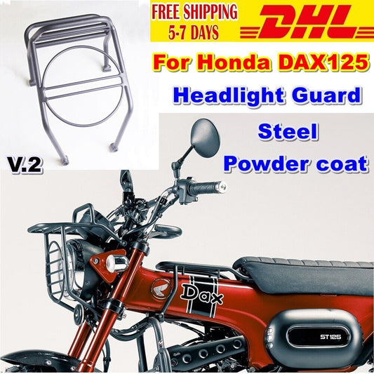 D3 Headlight Guards V2 For Honda DAX125 Black Rack Light Cover Guards Bulb Combo
