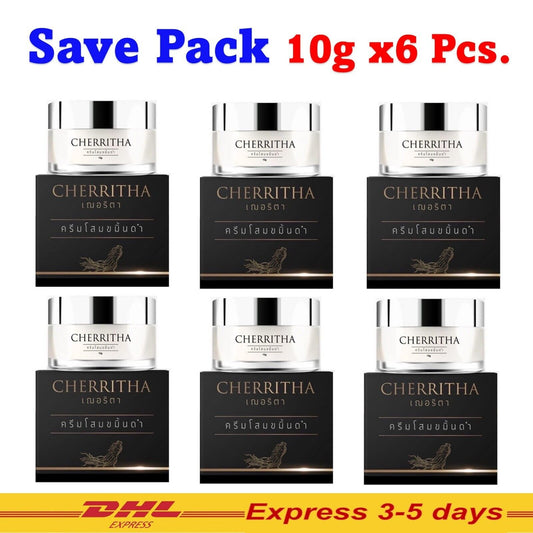 6x CHERRITTHA Turmeric Ginseng Cream Hya Arbutin Aloe Vera Night Restore Clear