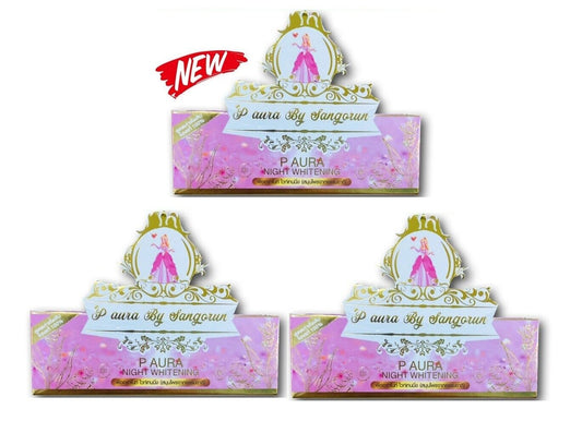 3x P Aura Night Cream Cucumber Turmeric Extract moisturize white clear skin