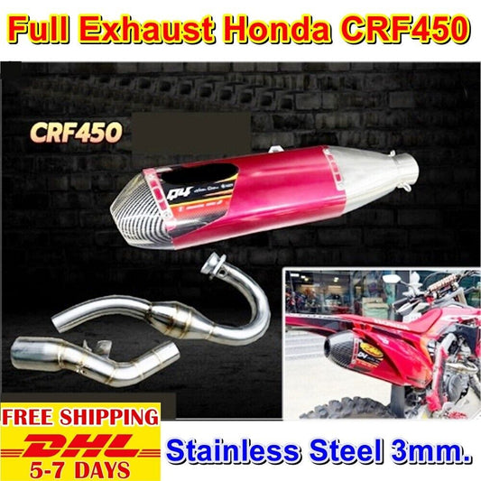 S23 Red Exhaust Full system For Honda Crf450r Muffler Pipe Crf 450 Crf450 New