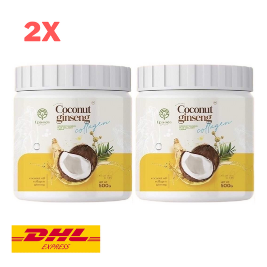2x Coconut Ginseng Collagen Cream EPS Brightening Body Skin Soft Nourishing 500g