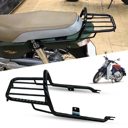 REAR BLACK STEEL SISSY BAR LUGGAGE CARRIER RACK FOR HONDA SUPER CUB C125 2023
