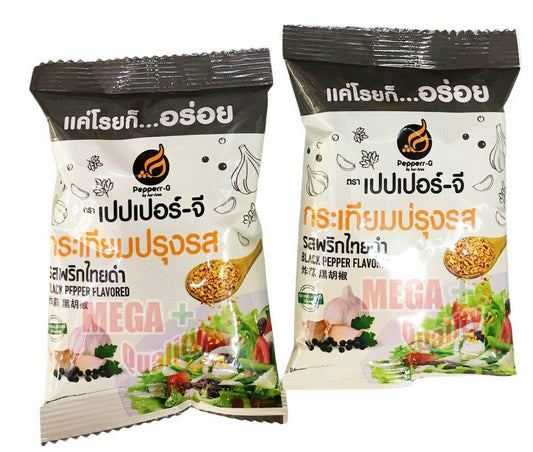 2x10g Pepperr-G Fried Garlic Black Pepper Crispy Thai Cooking Side Dish