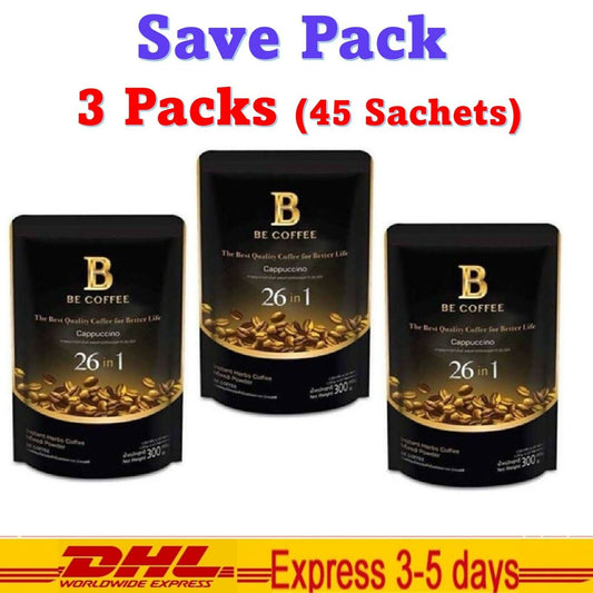 3x Be Coffee 26 in 1 Coffee Drink Sugar Free Beautiful Shape Diet 0% Trans Fat