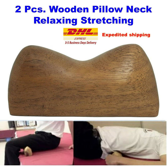 2pcs Wooden Pillow Massager Tool Reflexology Body Acupressure Vintage Handmade