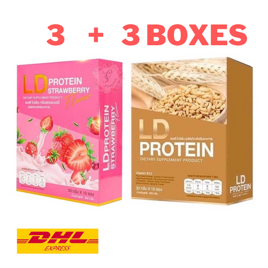 3x LD Protein Strawberry +3x Malt Drink Powder Weight Management Fat Sugar 0%
