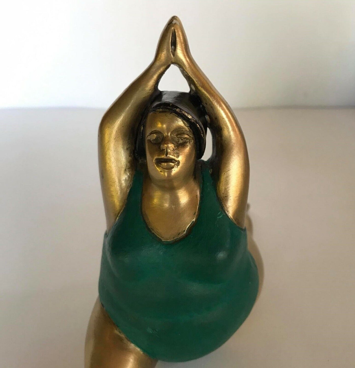 Yoga Lady Statue Fat Woman Art Sculpture Brass Thai Solid Home Decor Gift # 3