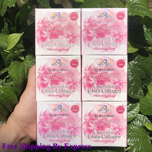 Soap Gluta Collagen Whitening Reduce Dark Spot Bright Anti Aging Smooth Soft 60g