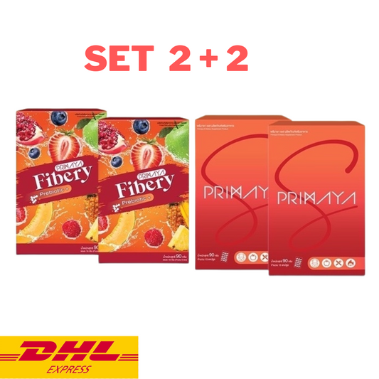 2x Primaya S + 2x Fibery Fiber Weight Control Slim Diet Supplement Detox Drink