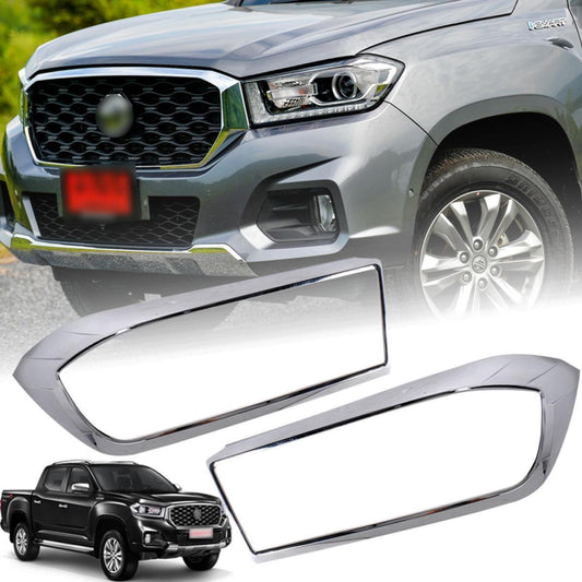 Cover Head Lamp Light Chrome Trim For MG Extender Maxus T70 Pickup 2020 2021