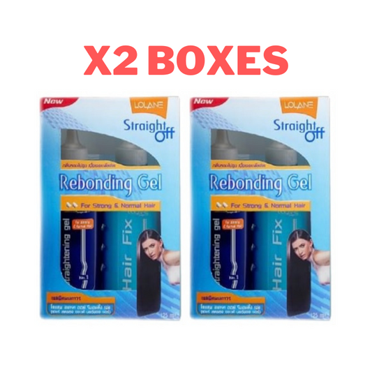 2x LOLANE Set Kit Straight Off Rebonding Gel Normal Hair Straightening 125ml