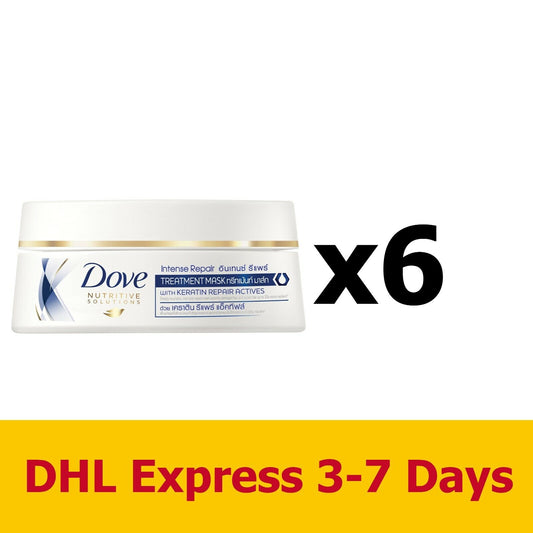 6x200ml Dove Intense Repair Treatment Mask with Keratin Repair Actives Hair Care
