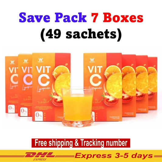 7x Wink White W Vit C Lycopene Powder Drink Healthy Aura Smooth Radiant Skin