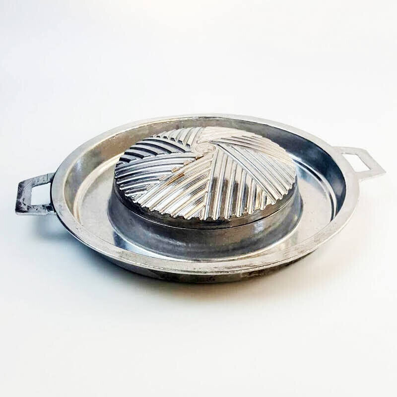Thai Korean BBQ Grill Pan 12" Easy Cleaning Aluminium Charcoal Gas Stove Picnic