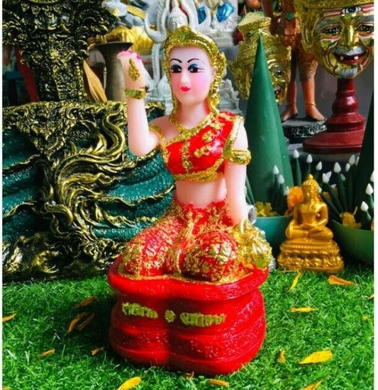 NANG KWAK Goddess Statue Thai Fortune Amulet Powerful Talisman