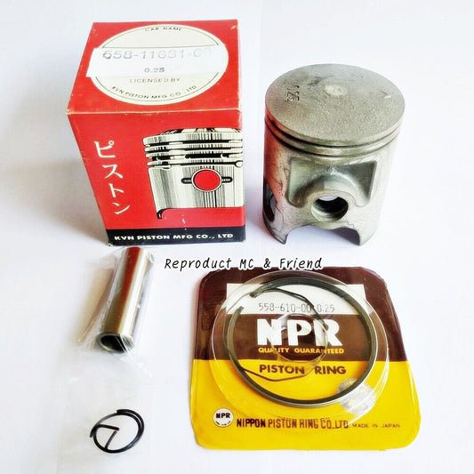 Piston + Ring + Pin OS 0.25 (52.25mm) For Yamaha DT100 ('76-'80) MX100 ('79-'83)