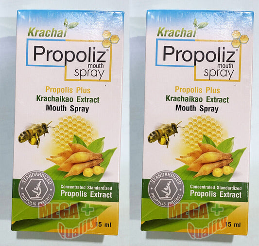 2 x Propoliz Mouth Spray Relieve Sore throat Inflammation Natural Extract 15ml