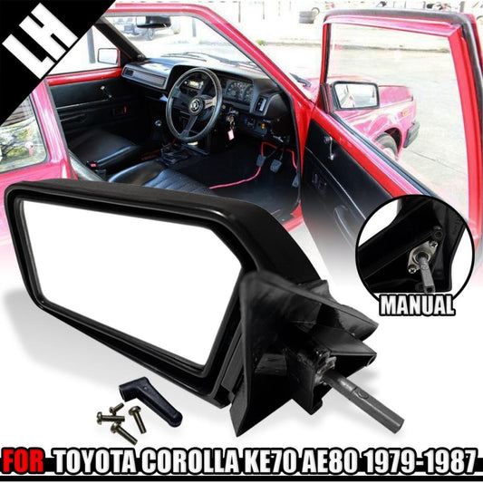 Side View Manual Fold Mirror LH For 1979-1987 Toyota Corolla KE70 AE80 82 EE80