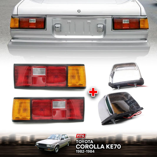 Set Tail Lamp Rear License Plate Light For Toyota Corolla KE70 Sedan 1982-1984