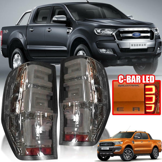 Tail Lamp Light C-bar Smoke Tint LED For Ford Ranger T6 Raptor PX 2012-2020