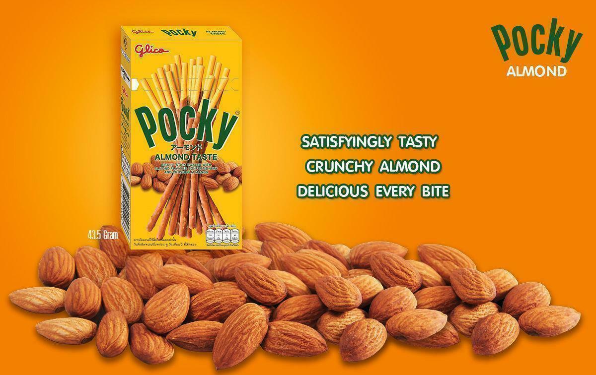 Pocky ALMOND TASTE Biscuit Stick Coated with Almond Flavour Confectionery 43.5g
