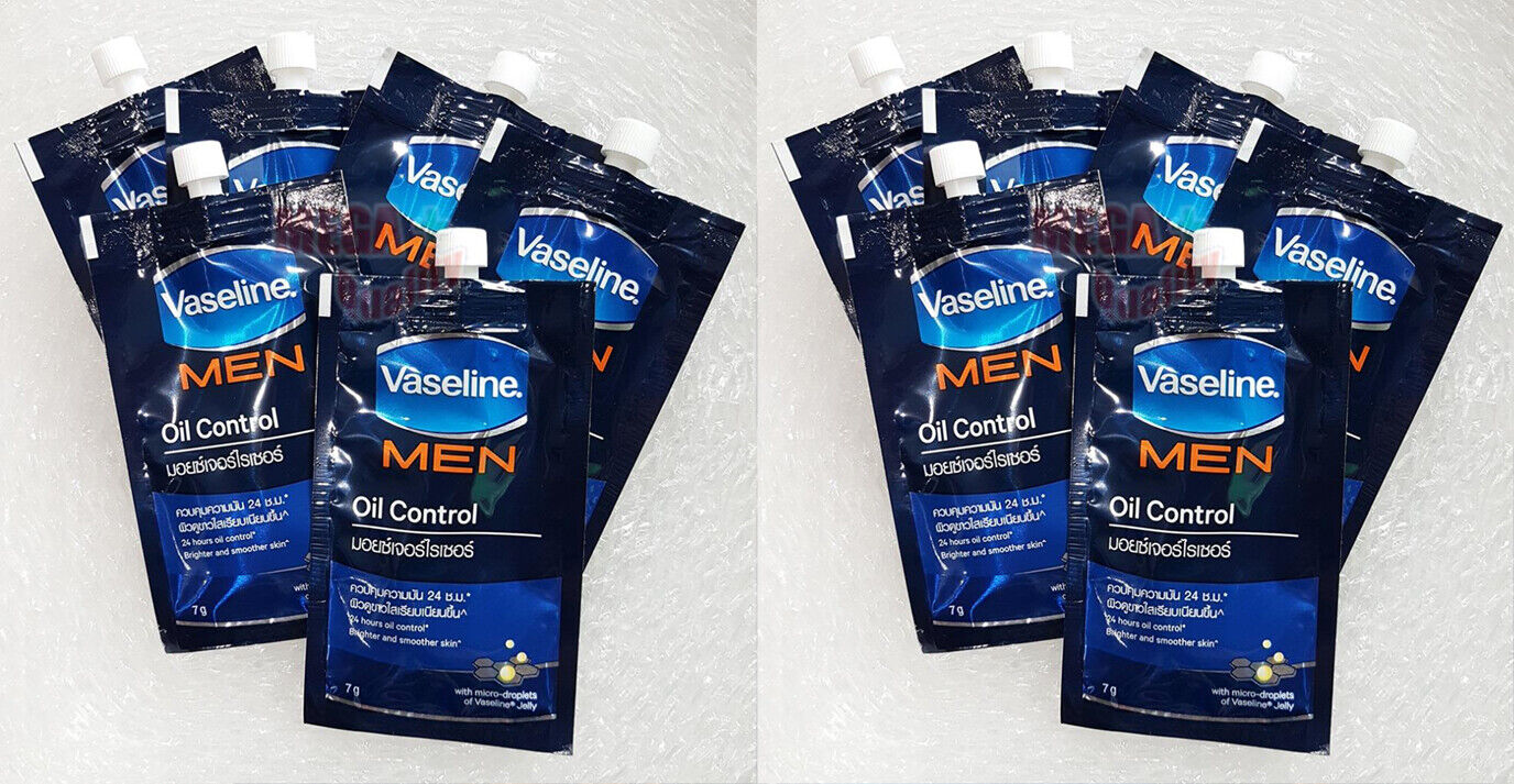 12x Vaseline Men Face WHITENING Oil Control and MOISTURISER ANTISPOT Sachets 7g