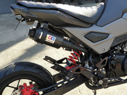 BLACK DOUBLE HIGH EXHAUST PIPE MUFFLER MOUNT FOR HONDA GROM MSX SF 13-2022