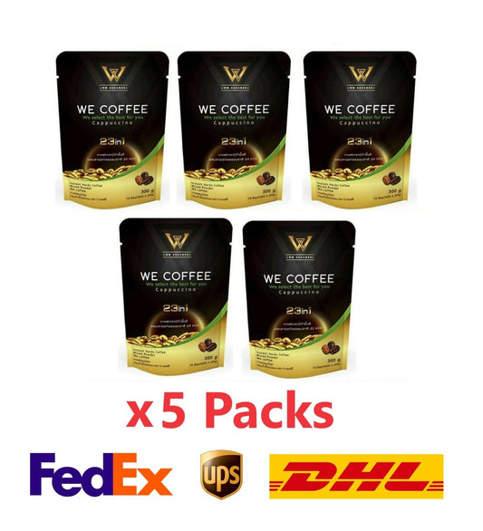 5x We Instant Coffee Cappuccino 23 Herbal Extract Healthy Aroma Intense, tasty