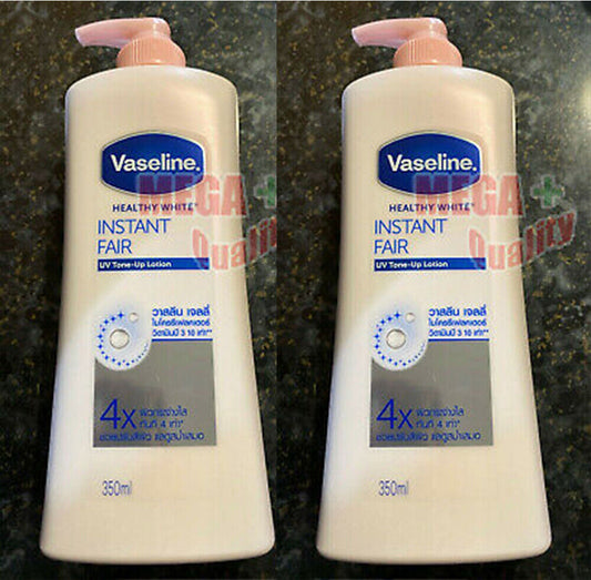 2x350ml Vaseline Healthy White Instant Fair Body Lotion Skin Whitening 4x Fairer