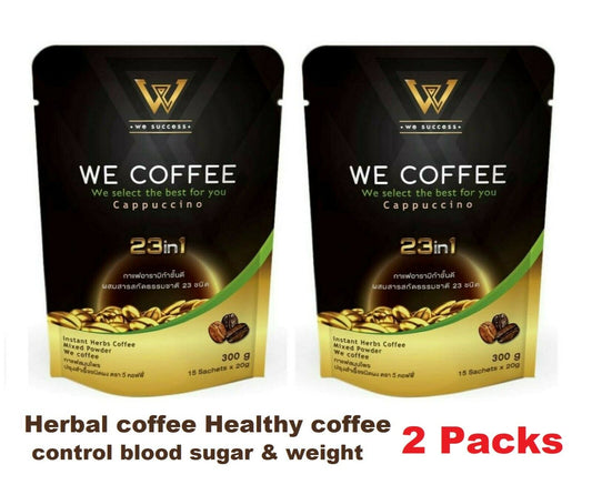 2x WE COFFEE Instant Herbs Cappuccino Arabica Mixed Powder 23in1 Good Health
