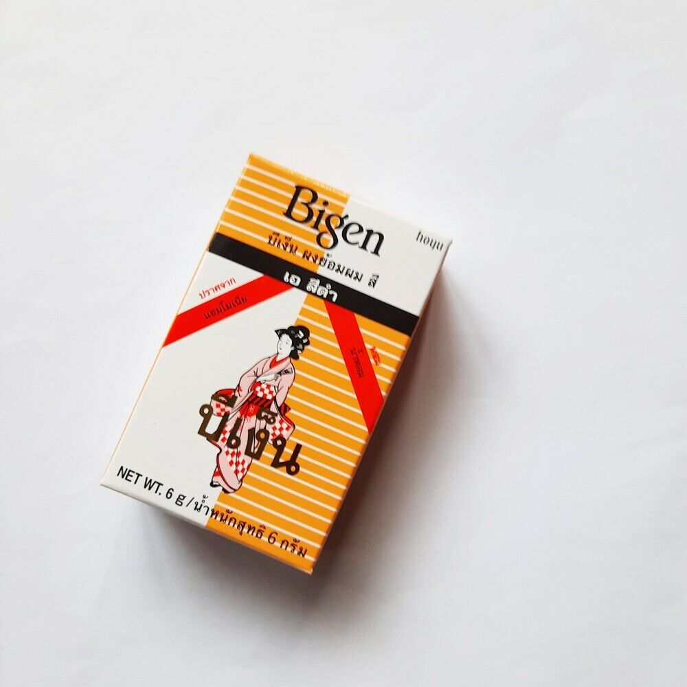 6x Bigen Hair Color Powder Black (A) Permanent Dye Ammonia-Free No Pungent 6g