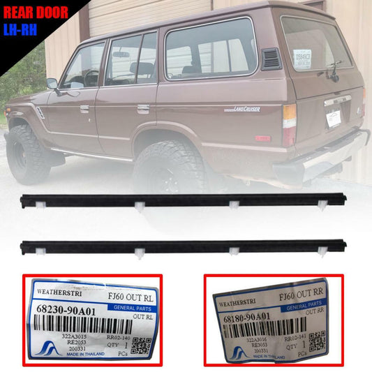 Door Belt Weatherstrip Rear Outer For Toyota Land Cruiser FJ60 HJ60 BJ60 1980-89