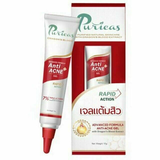 Puricas Dragon s Blood Gel Anti Acne Reduce Fade Away Pimple Red Spots Scars 10g