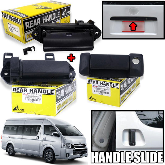 Tailgate Inner Outer Slide Door Handle Set FIT Toyota Hiace Commuter 05-18 Van