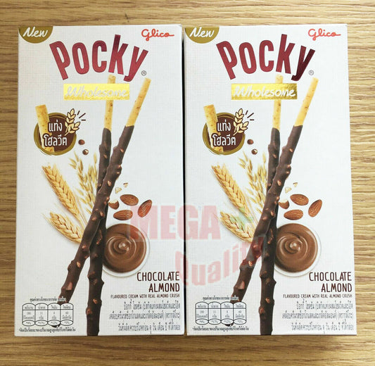 2 x Pocky Biscuit Sticks Wholesome Chocolate Almond Japanese Snack 36g