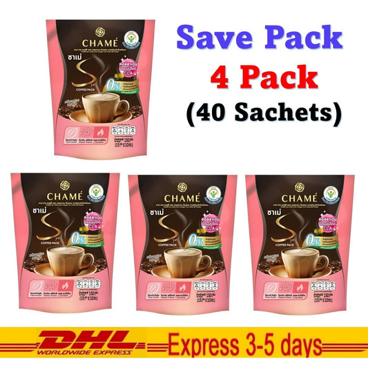 4 Packs CHAME' Sye Coffee Pack Collagen CLA Weight loss beautiful clear skin
