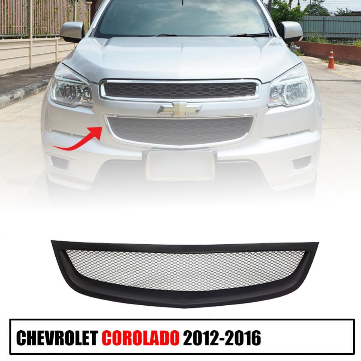 Front Net Mesh Grille Matte Black 2 PCs For Chevrolet Colorado LTZ 2012-2016