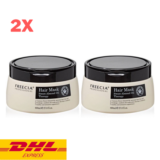 2x Freecia Hair Mask Sweet Almond Oil Therapy Organic Treatment Nourish 800 ml