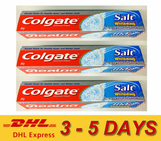 3x Colgate Cavity Protection Toothpaste Salt Whitening Calcium Fluoride *Express