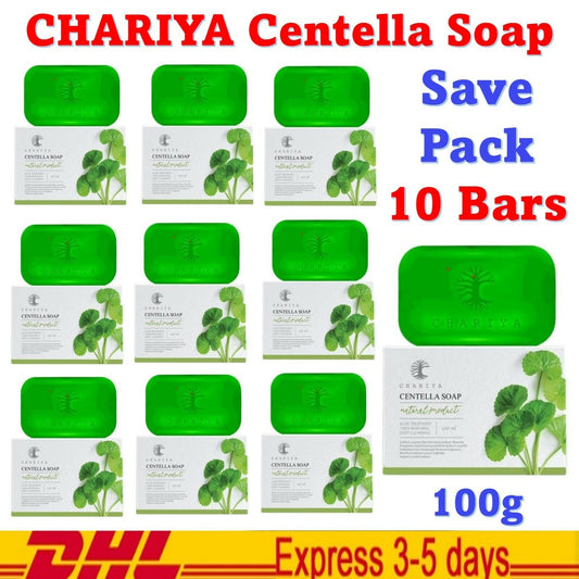 10x CHARIYA Centella Soap Natural Herbal Nourish Reduce dullness and Acne 100g