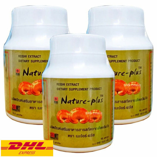3x Nature-Plus Reshi Lingzhi extract 300mg 50 capsules (Total 150 caps/order)