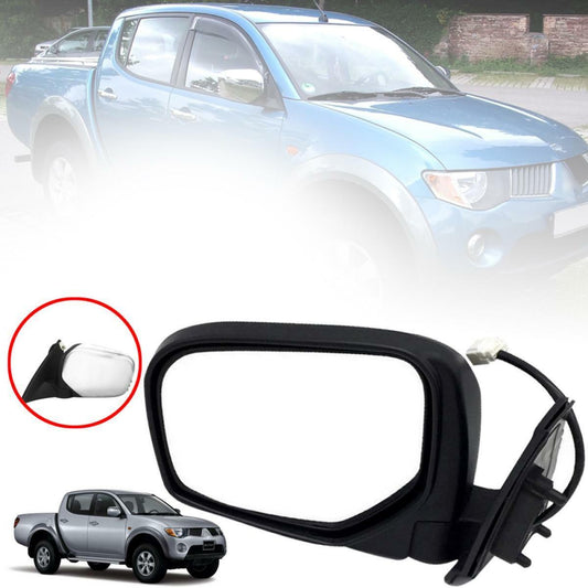 Side Mirror Chrome Left 3 Wires For Mitsubishi L200 Triton UTE Pickup 2005-2014