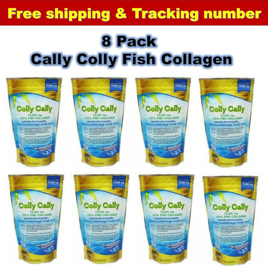 8 x New Colly Cally 75000 mg Fish Granule Collagen For Smooth Radiant Aura Skin