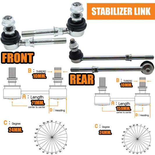 4x Stabilizer Sway Bar Link Front Rear For Nissan Sunny B13 B14 1990-1998