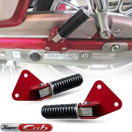 RED REAR FOOT PEGS STEP REST PASSENGER HONDA SUPER CUB C125 125 2018-2023
