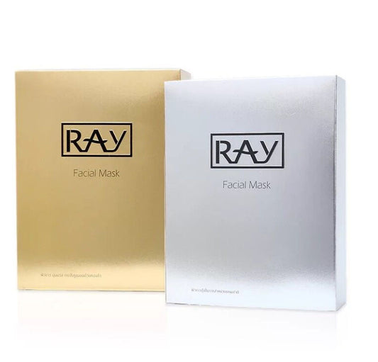 Thailand Ray Facial Silk Mask Moisturizing Box of 10pcs (Gold / Silver) #ibea