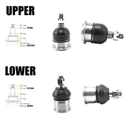 4x Ball Joint Upper Lower Set For Honda CR-V CRV RD1 RD3 1997 98 99-2001