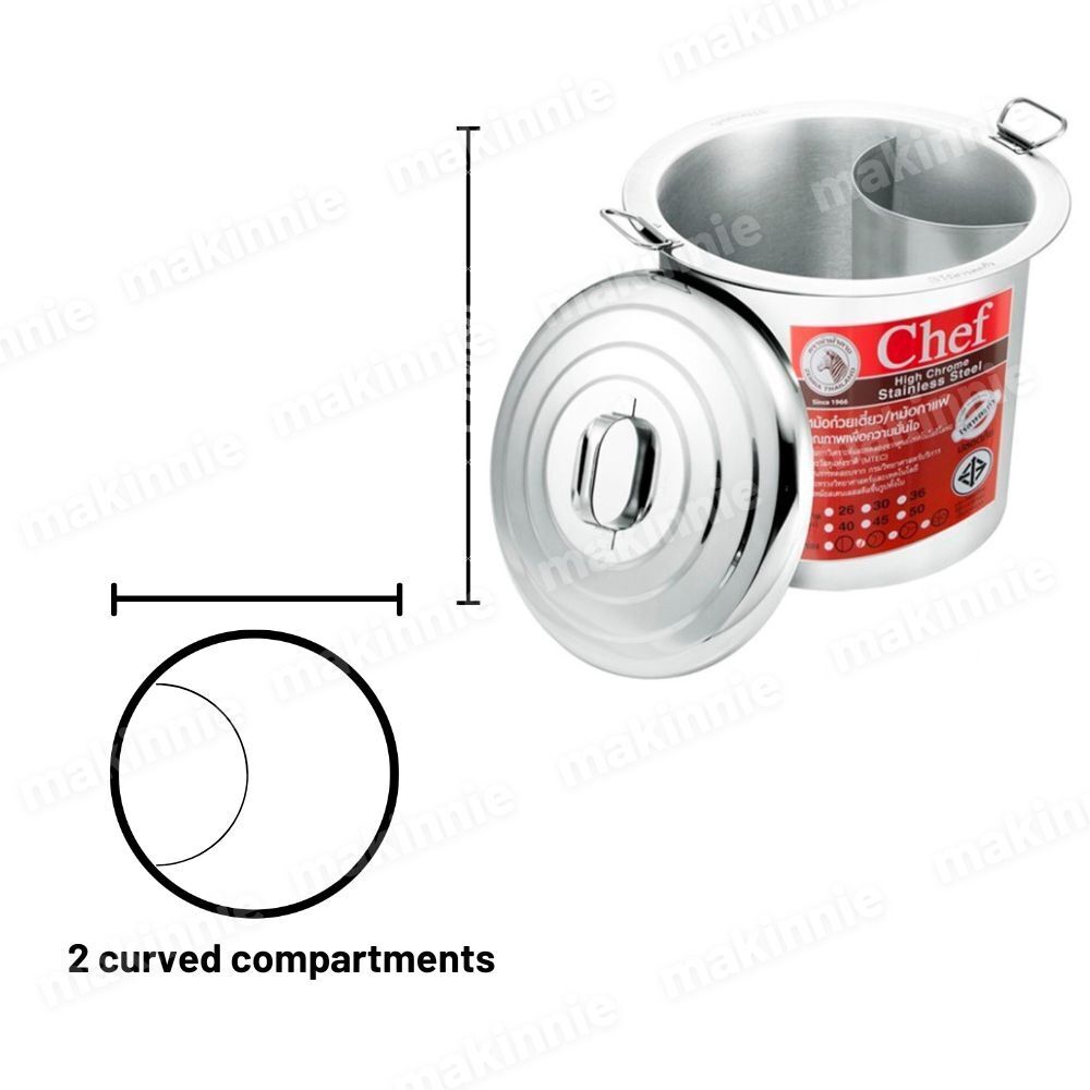 Zebra Chef Thai Noodle Soup Stockpot Pot Stainless Steel Size 30, 36,40,45,50