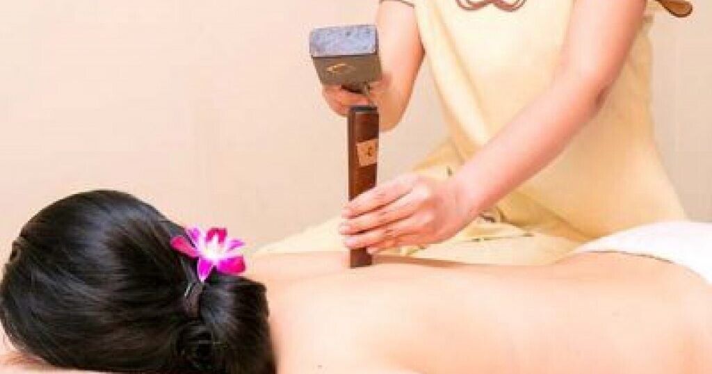 Massage Hammer Stick Tool Relax Therapy Thai Wooden Tok Sen Set